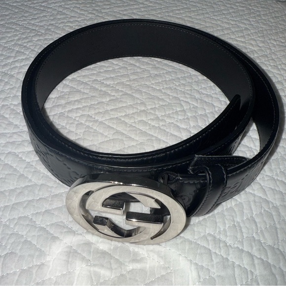 Gucci Monogram Belt with Interlocking G Buckle | 100% Authentic Sz 105 - Picture 4 of 6